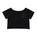 Sunday grid WALK off-shoulder tee in black - front view - F1 women's fashion