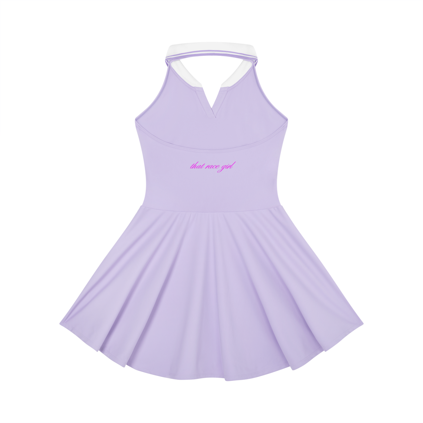 Monday to RACE tennis dress in purple - back view - F1 women's dress