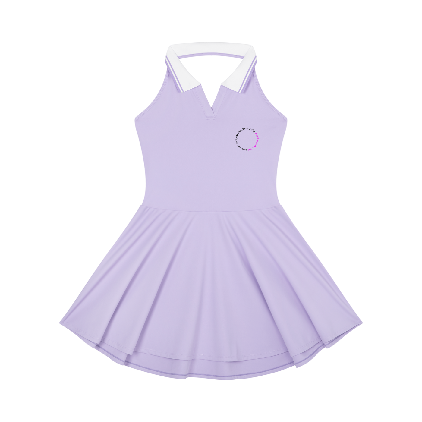 Monday to RACE tennis dress in purple - front view - F1 women's dress
