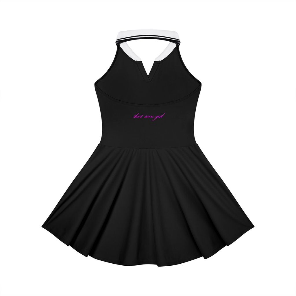 Monday to RACE tennis dress in black - back view - F1 women's dress