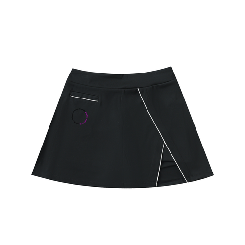 Car sketch a-line skirt in black - front view - F1 women's fashion