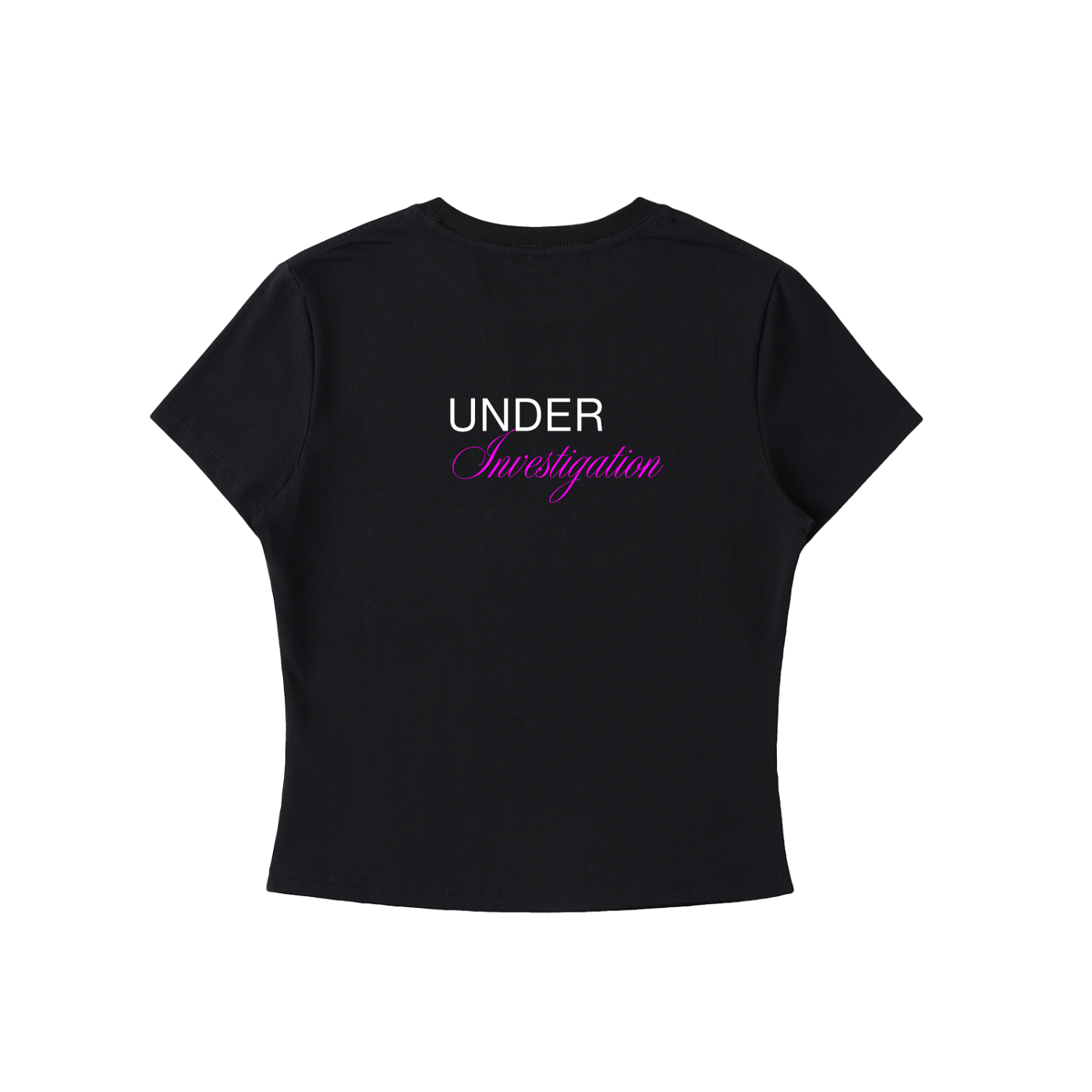 UNDER Investigation bodycon tee in black - back view - F1 women's fashion