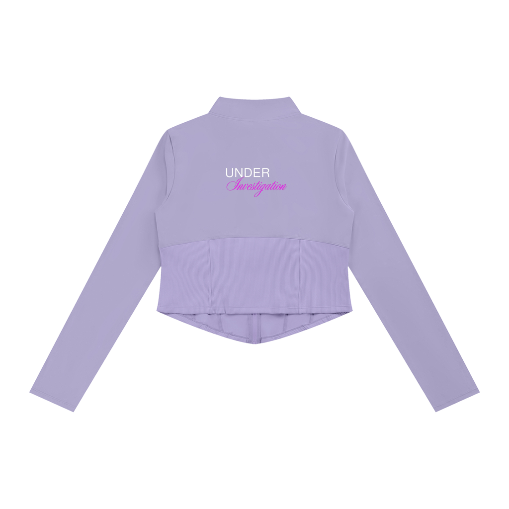 UNDER Investigation yoga jacket in purple - back view - F1 women's jacket
