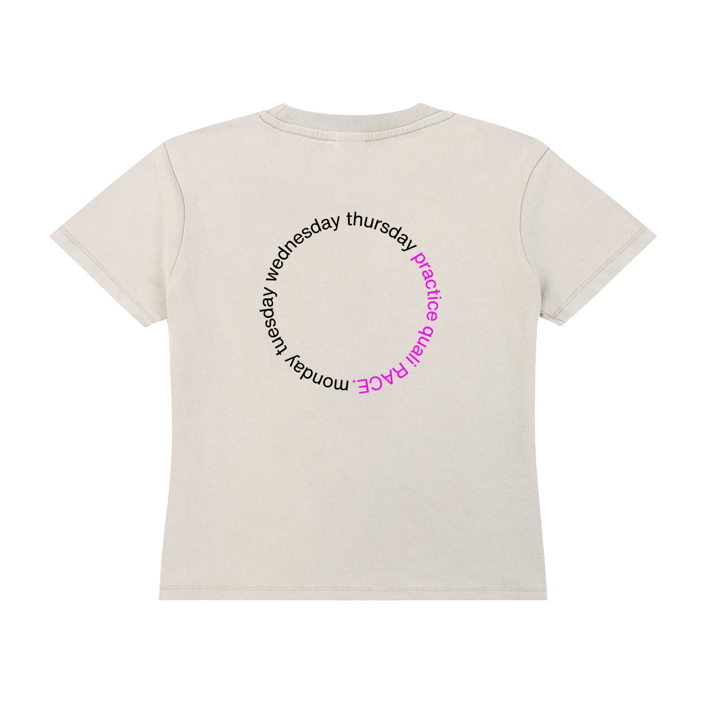 Box box box vintage wash tee in light apricot - back view - F1 women's t-shirt