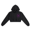 Nor 1 cropped hoodie in black - front view showing Lando Norris element box - F1 women's hoodie