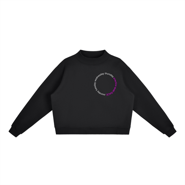 Monday to RACE mock-neck sweatshirt in black - front view - F1 women's fashion