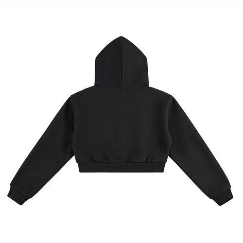 Ham 44 cropped hoodie in black - back view - F1 Lewis Hamilton women's hoodie