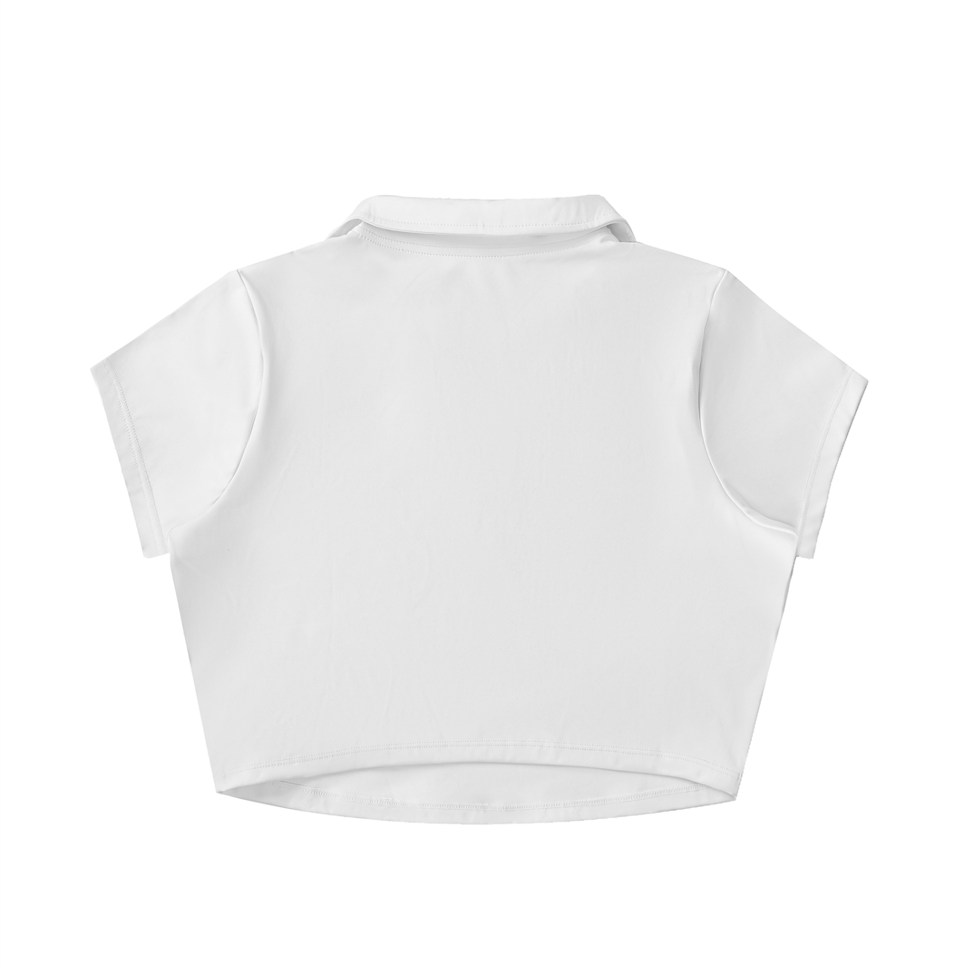 Lec 16 polo crop top in white - back view - F1 Charles Leclerc women's fashion