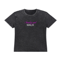 Sunday grid WALK vintage wash tee in black - front view - F1 women's t-shirt