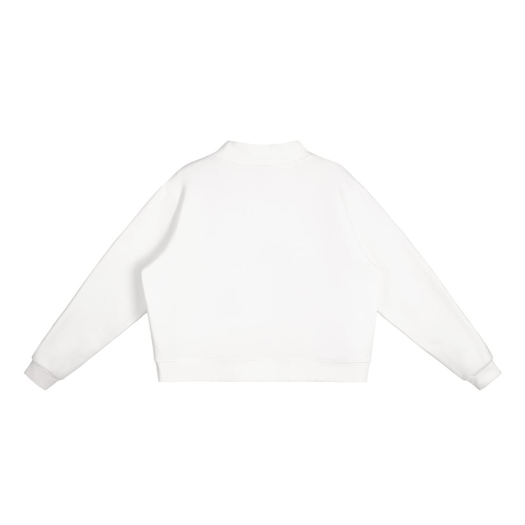 Monday to RACE mock-neck sweatshirt in cream apricot - front view - F1 women's fashion
