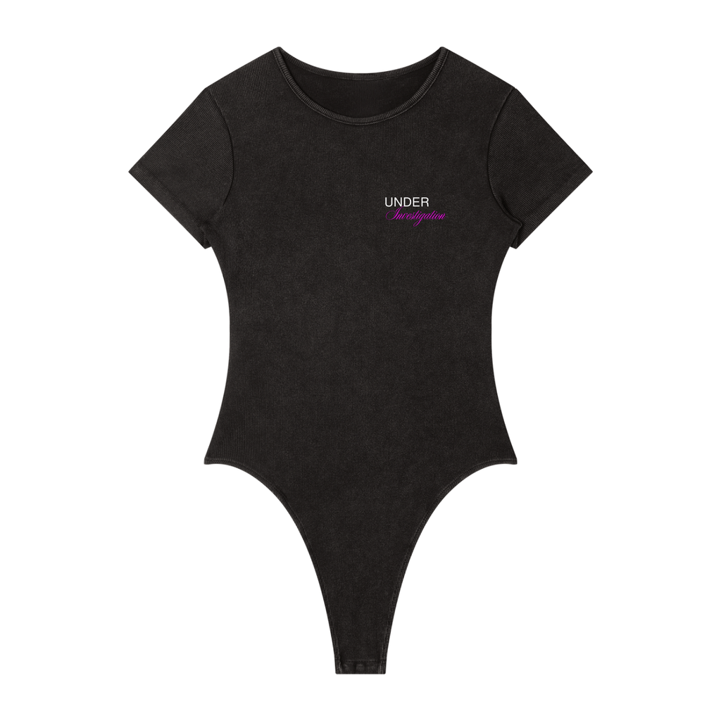 Box box box bodysuit in washed black - front view - F1 women's fashion