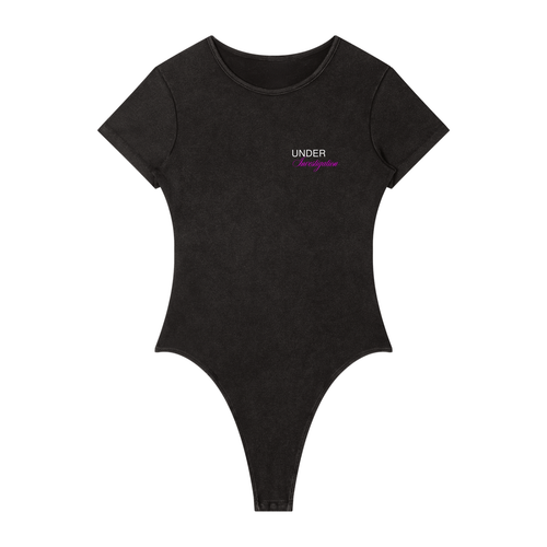 Box box box bodysuit in washed black - front view - F1 women's fashion