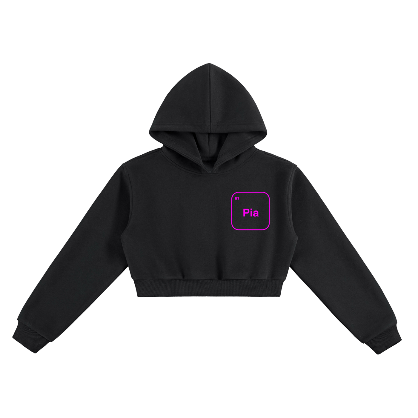Sunday grid WALK cropped hoodie in black - front view - F1 women's hoodie