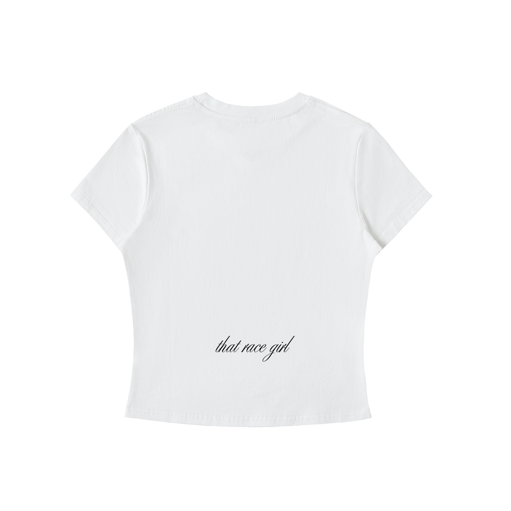 Monday to RACE bodycon tee in white - back view - F1 women's fashion