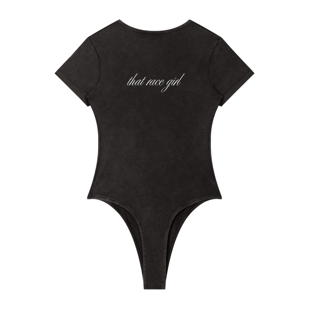 Box box box bodysuit in washed black - back view - F1 women's fashion