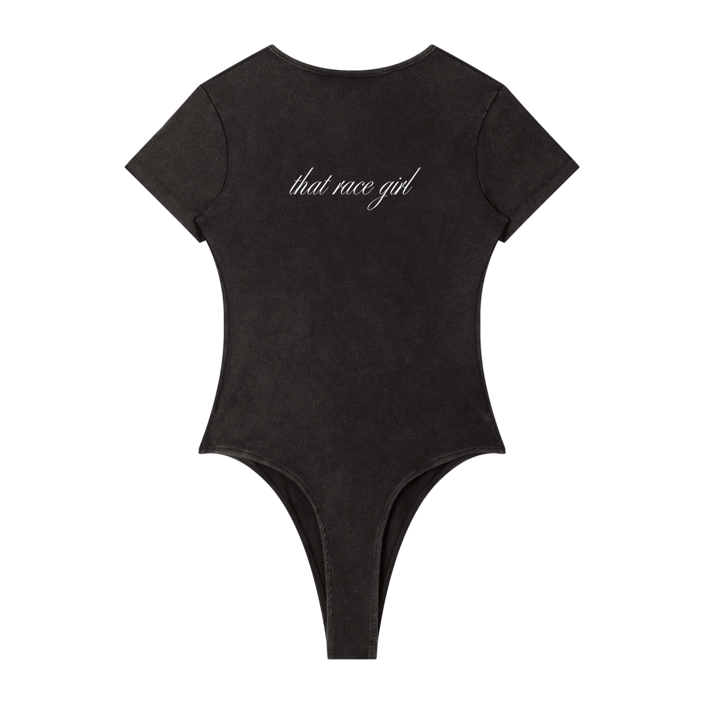 Box box box bodysuit in washed black - back view - F1 women's fashion