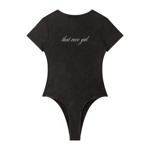 Box box box bodysuit in washed black - back view - F1 women's fashion