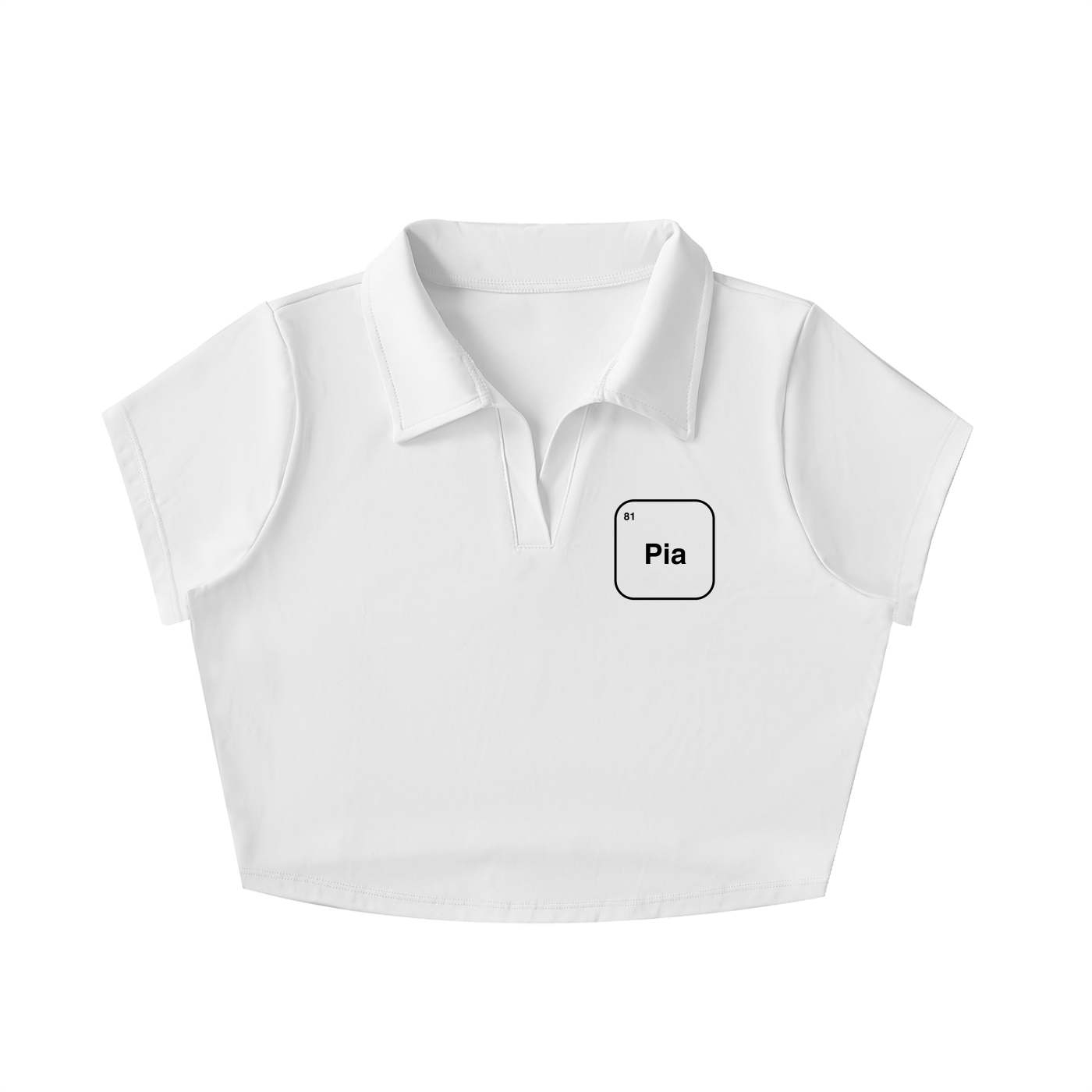 Pia 81 polo crop top in white - front view - F1 Oscar Piastri women's fashion