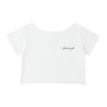 UNDER Investigation off-shoulder tee with logo in white - front view - F1 women's fashion