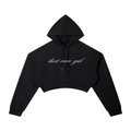 That race girl logo cropped hoodie in black - front view - F1 women's hoodie