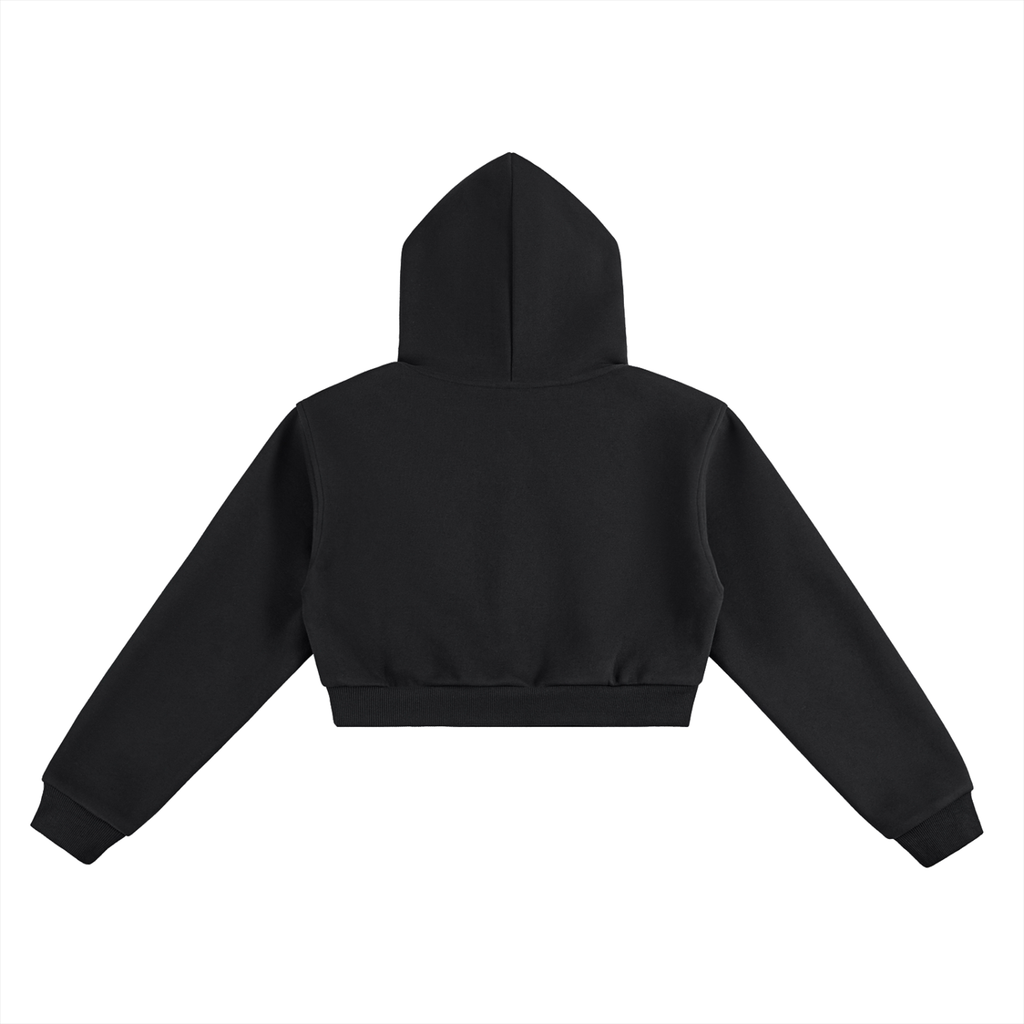 Ver 3 cropped hoodie in black - back view - F1 Max Verstappen women's hoodie