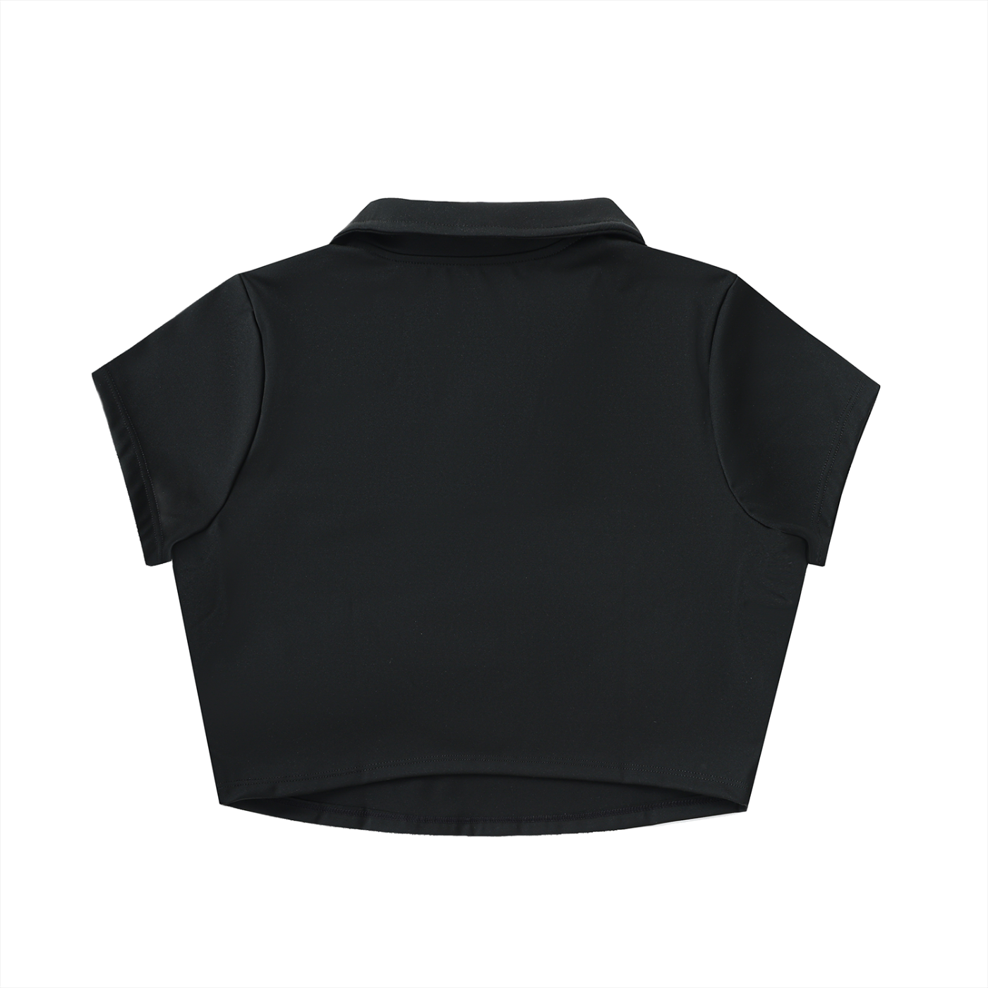 Lec 16 polo crop top in black - back view - F1 Charles Leclerc women's fashion