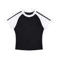 Car sketch raglan tee in black and white - front view - F1 women's t-shirt