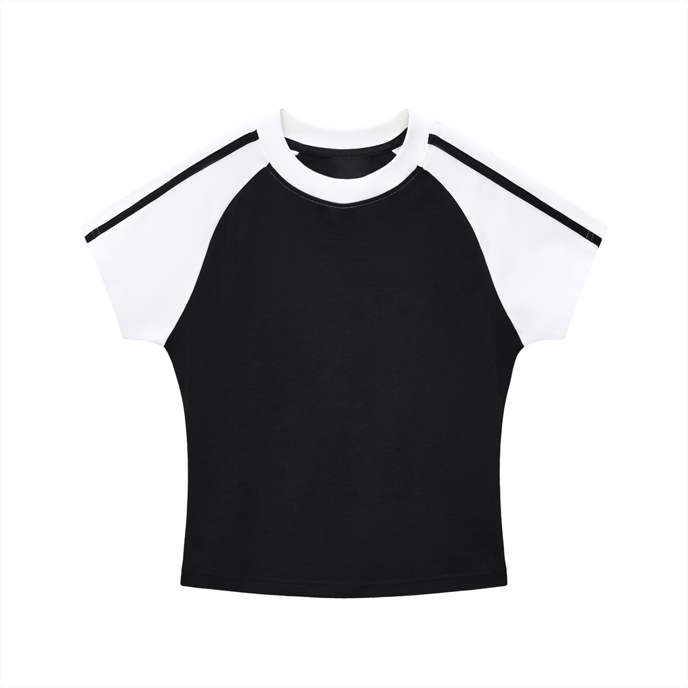 Car sketch raglan tee in black and white - front view - F1 women's t-shirt